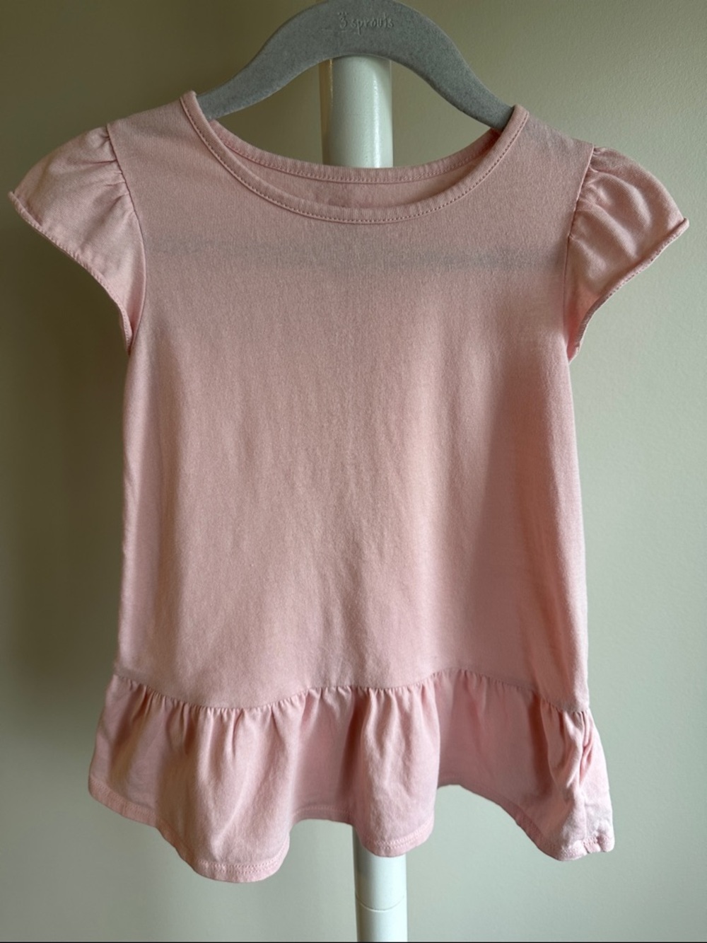 Baby Gap Light Pink Cap Sleeve Peplum T-Shirt 3T